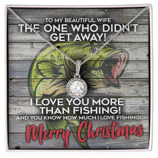 Funny Christmas Gift Necklace And Gift Box For A Fisherman's Wife, The One Who Didn't Get Away