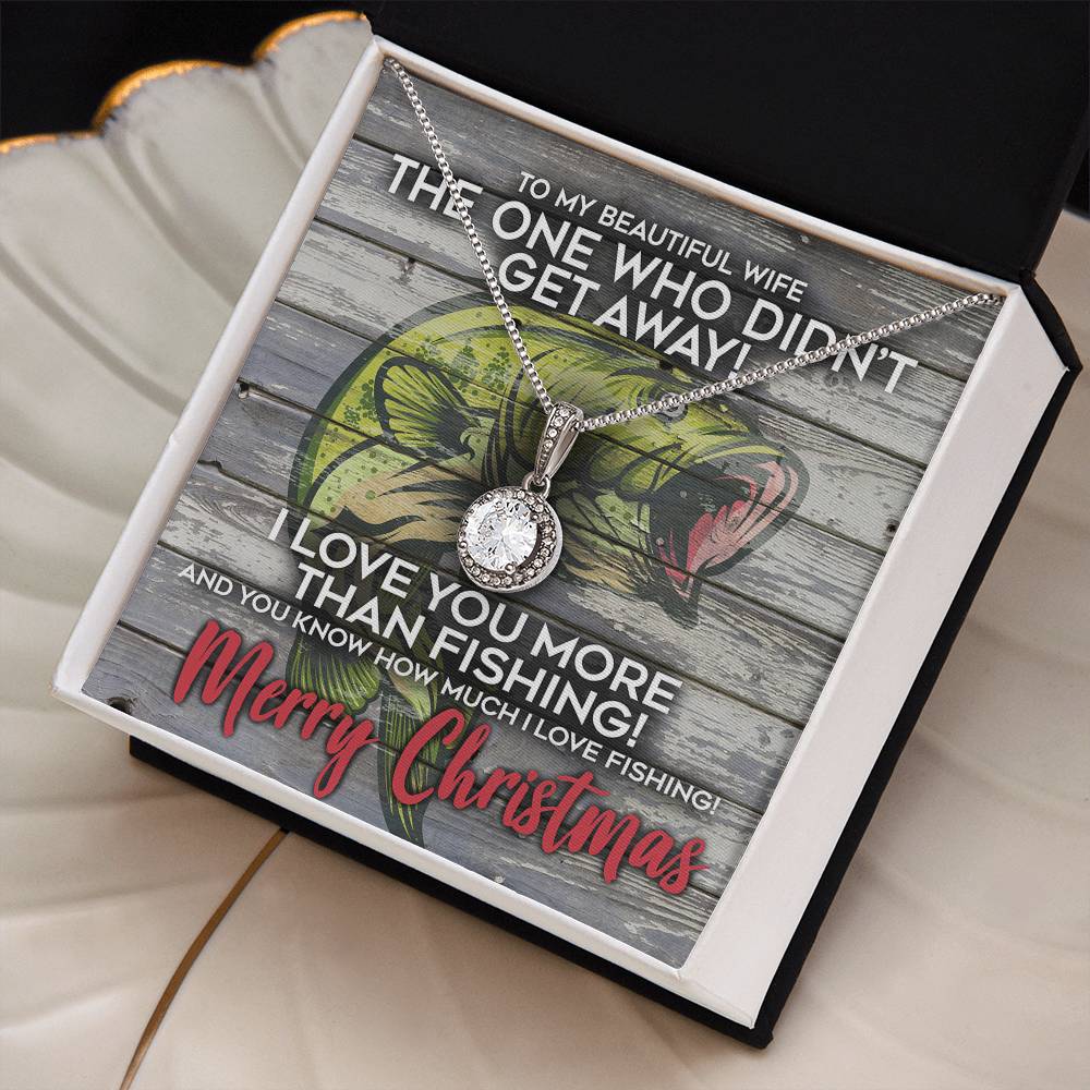 Funny Christmas Gift Necklace And Gift Box For A Fisherman's Wife, The One Who Didn't Get Away
