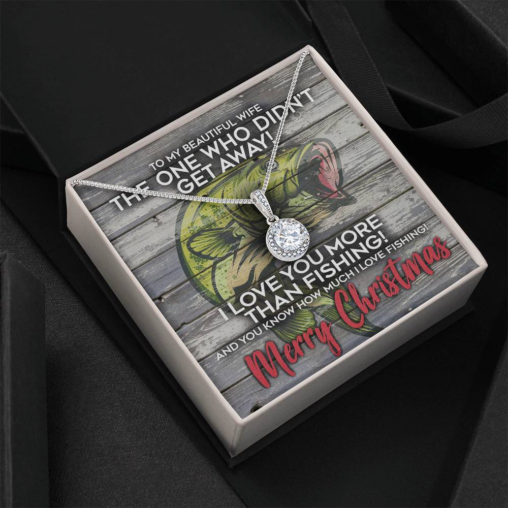 Funny Christmas Gift Necklace And Gift Box For A Fisherman's Wife, The One Who Didn't Get Away