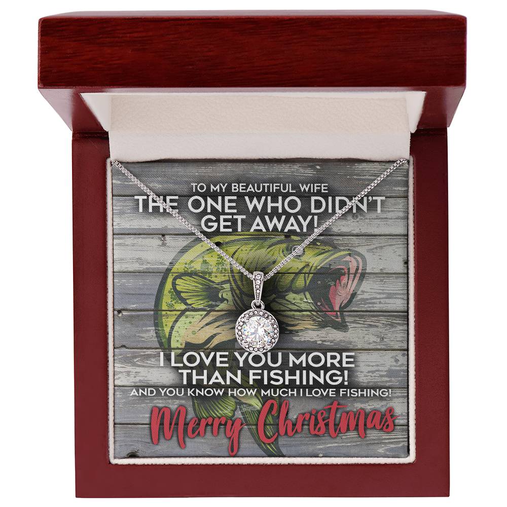 Funny Christmas Gift Necklace And Gift Box For A Fisherman's Wife, The One Who Didn't Get Away