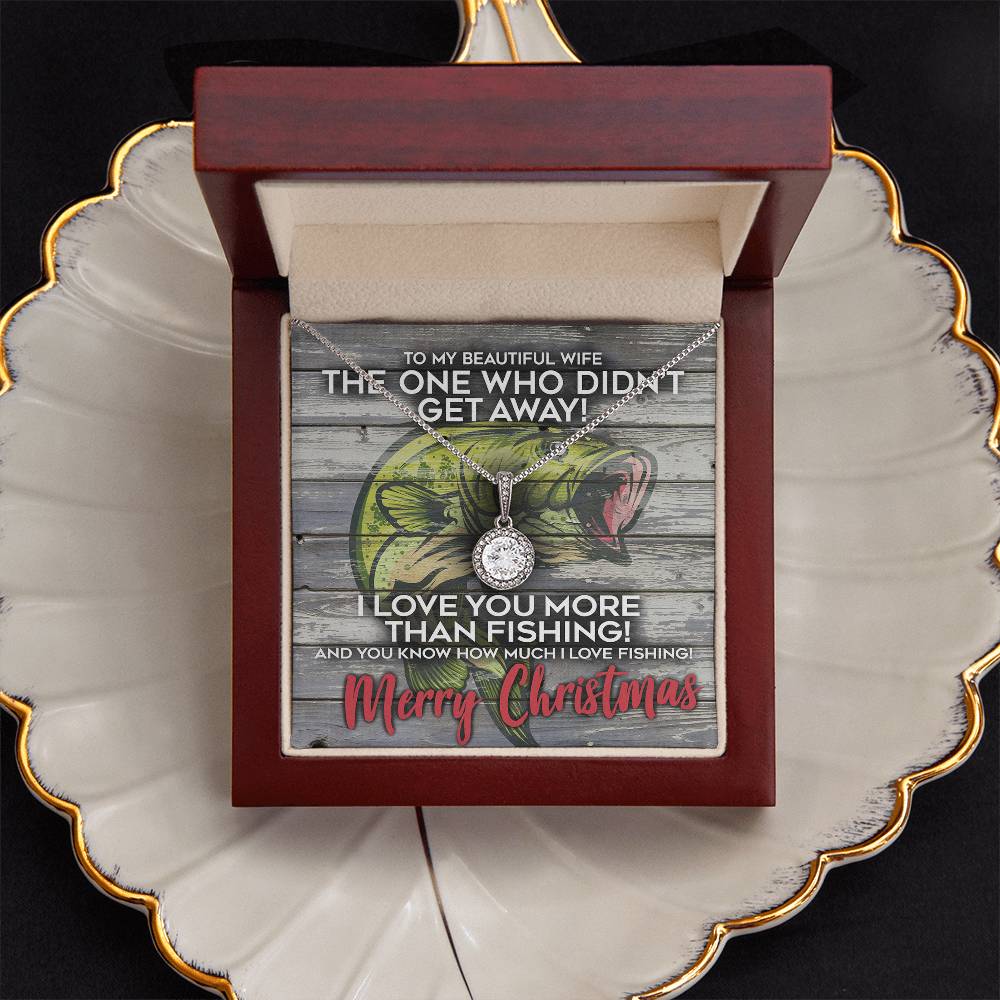 Funny Christmas Gift Necklace And Gift Box For A Fisherman's Wife, The One Who Didn't Get Away