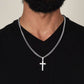 Father's Day Combo Gift, Cuban Chain, Personalized Cross, Message Card and Wooden, Light Up Gift Box