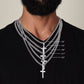 Father's Day Combo Gift, Cuban Chain, Personalized Cross, Message Card and Wooden, Light Up Gift Box