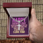 Father's Day Combo Gift, Cuban Chain, Personalized Cross, Message Card and Wooden, Light Up Gift Box