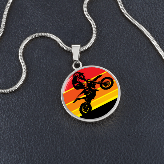 MX sunset necklace for dirt bike rider or motocross racer
