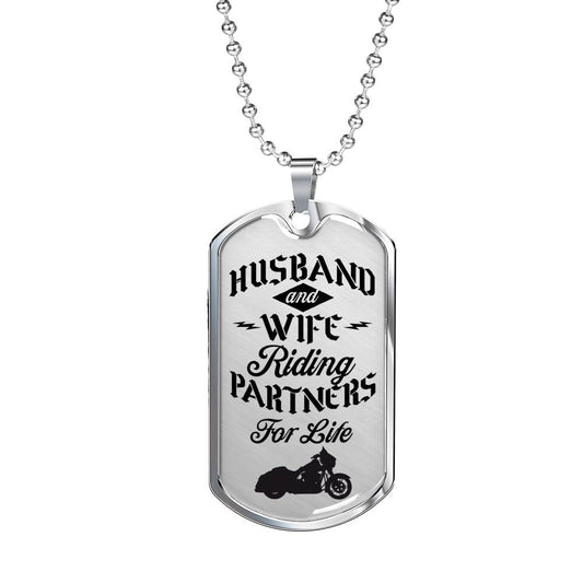 His and Her's Riding Partners For Life Dog Tags