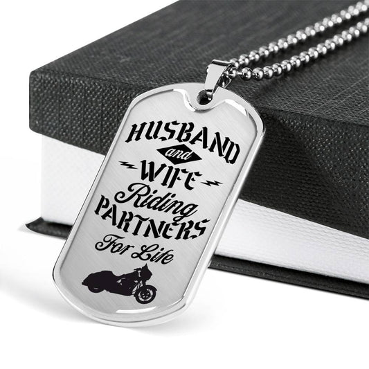 His and Her's Riding Partners For Life Dog Tags