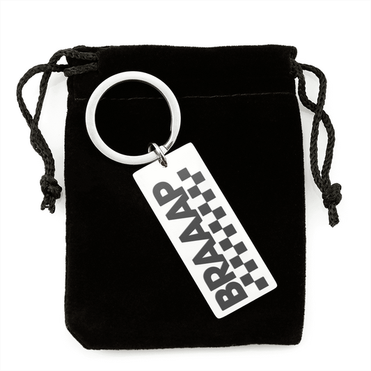 Braaap Engravable Motocross Keychain