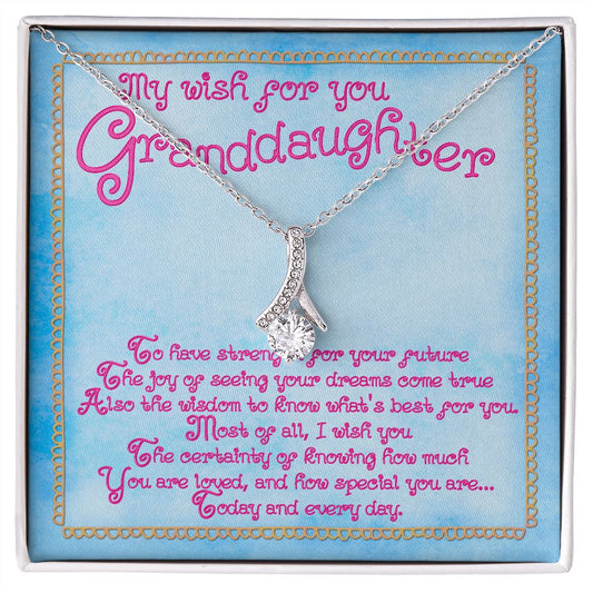 Alluring Beauty necklace with message card My wish for you Granddaughter