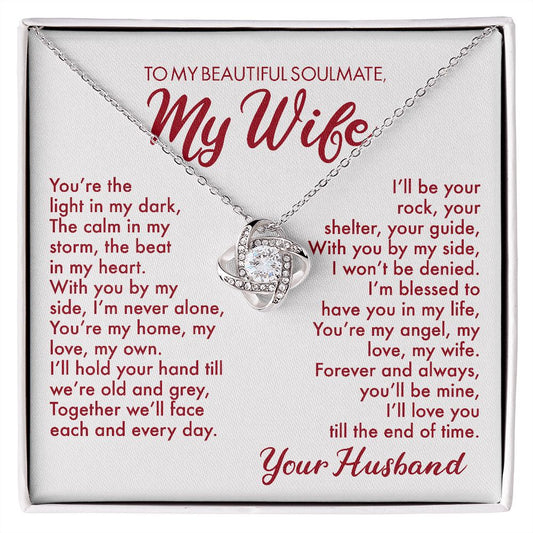 My Beautiful Soulmate Love Knot Necklace for wife