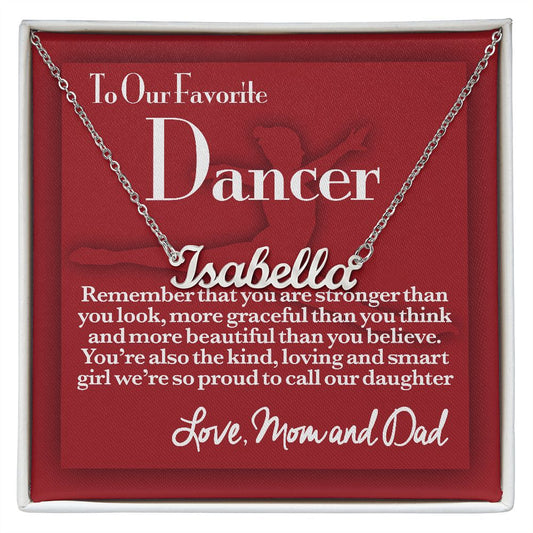 Personalized necklace for the daughter who dances