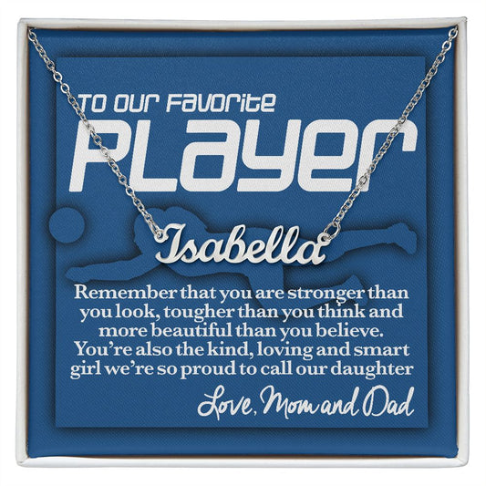 To Our Favorite Volleyball Player Personalized Necklace For Daughter