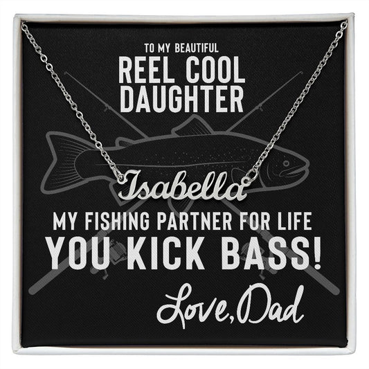Personalized necklace for your daughter Fishing partner for life