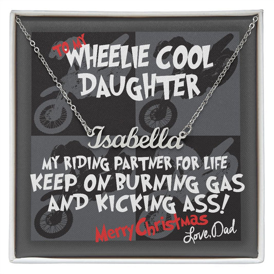 Daughter Dirt Bike Motocross Rider Personalized Necklace Gift From Dad