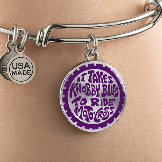 It takes knobby balls to ride Motocross Bangle charm bracelet