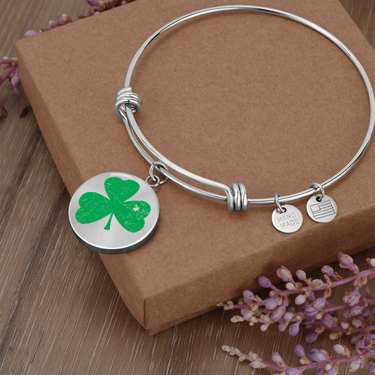 Shamrock Bangle Charm Bracelet