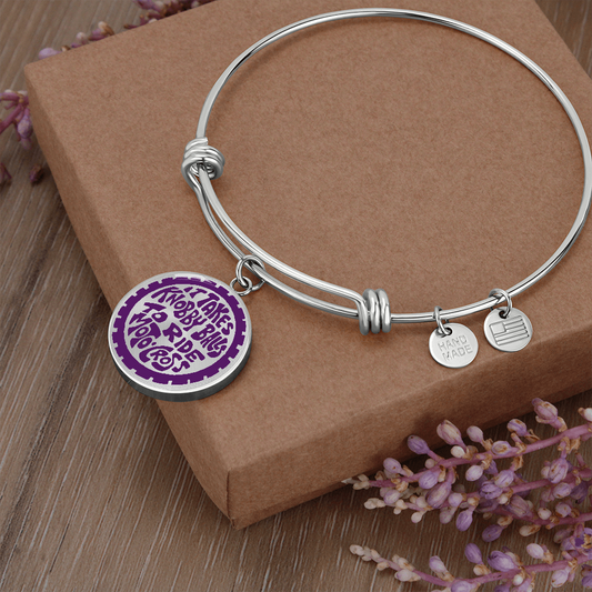 It takes knobby balls to ride Motocross Bangle charm bracelet