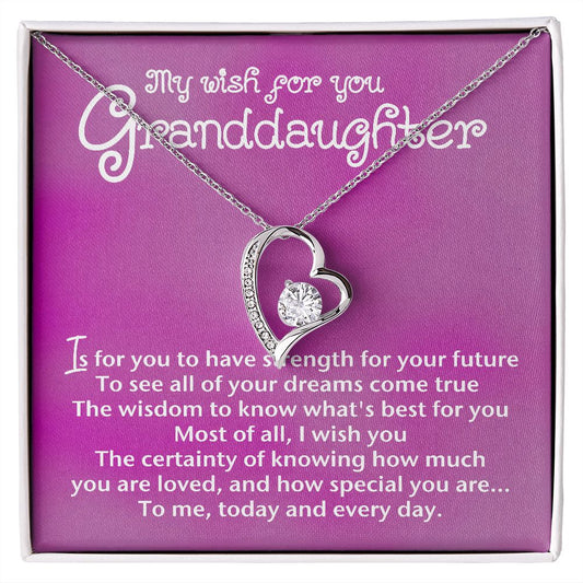 Forever Love Necklace My wish for you Granddaughter