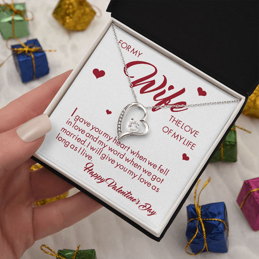 Forever Love Heart necklace Valentine's Day gift for wife