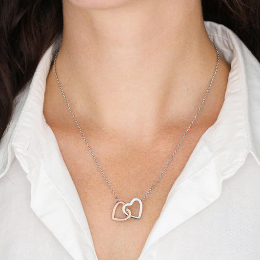 Interlocking hearts necklace Our Hearts will always be together