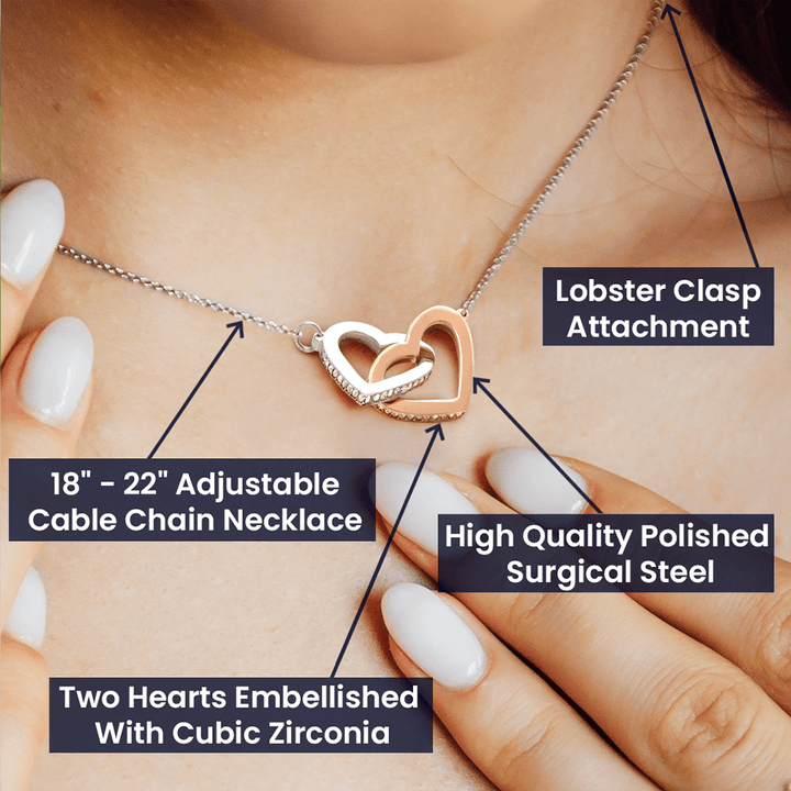 To my daughter interlocking cheap heart necklace