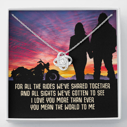 Love Knot Necklace for biker's wife For all the rides we've shared