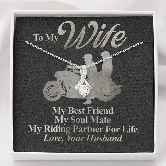 Alluring Beauty necklace for biker wife My Riding Partner For Life