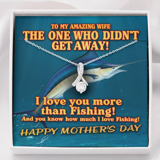 Alluring Beauty necklace Gift for deep sea fisherman, Blue Marlin I love you more than fishing