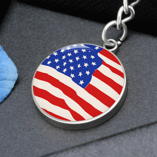 Patriotic American Flag Keychain