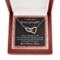 Interlocking hearts necklace To My Beautiful Bonus Daughter