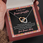 Interlocking hearts necklace To My Beautiful Bonus Daughter